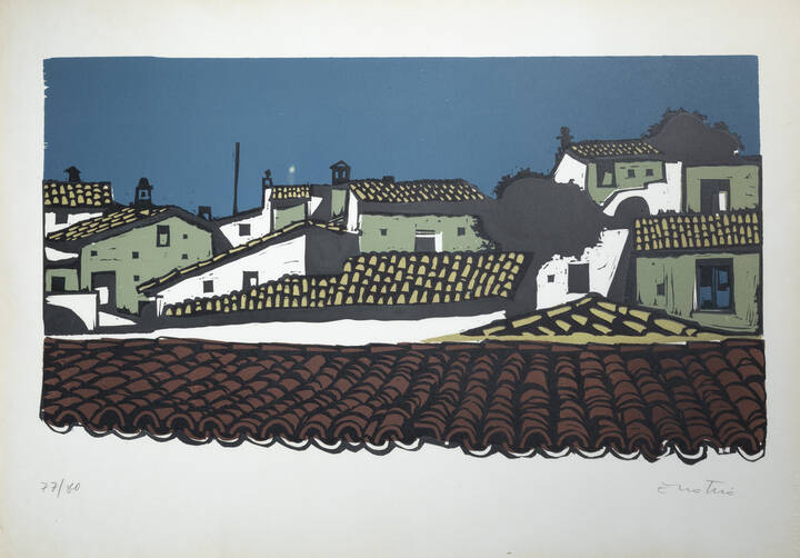 ENOTRIO (ENOTRIO PUGLIESE) - 'Paesaggio con case e tetti'