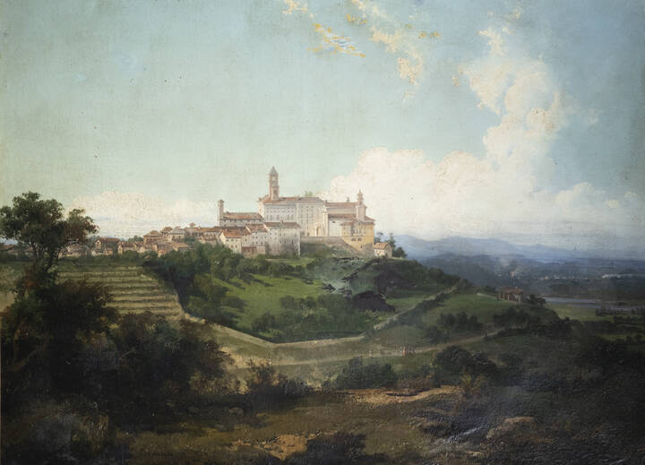 GIUSEPPE CAMINO - 'Paesaggio con Abbazia'