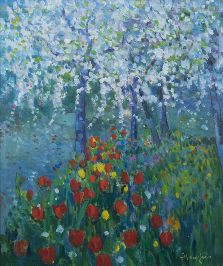 ETTORE FICO - 'Ciliegi in fiore' 1988