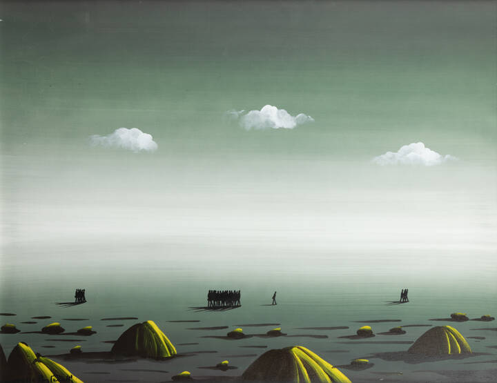 MARCELLO ANTONELLI - 'Paesaggio con figure e conchiglie' 1967