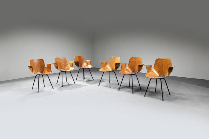 VITTORIO NOBILI - Sei poltroncine mod. Medea 