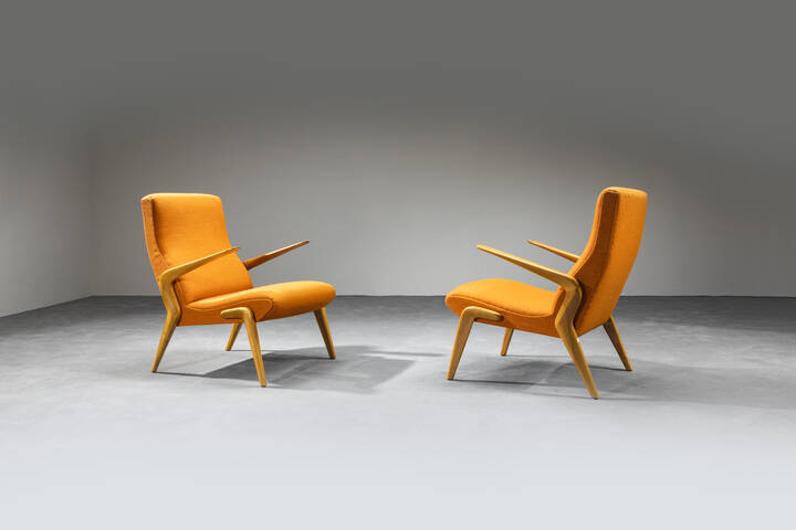 OSVALDO BORSANI - Coppia di poltrone mod. P71