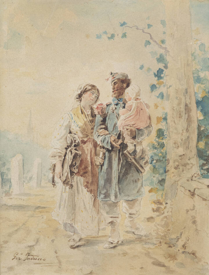 INDUNO GEROLAMO (Attribuito) - 'Il ritorno del soldato'