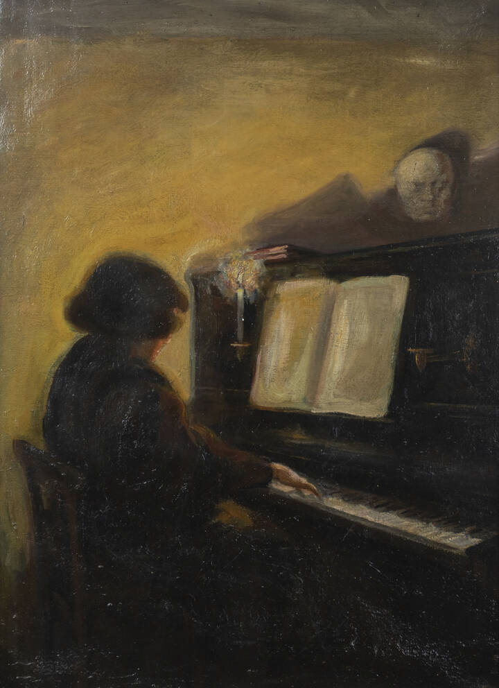 PITTORE ANONIMO - 'Lezione di piano'