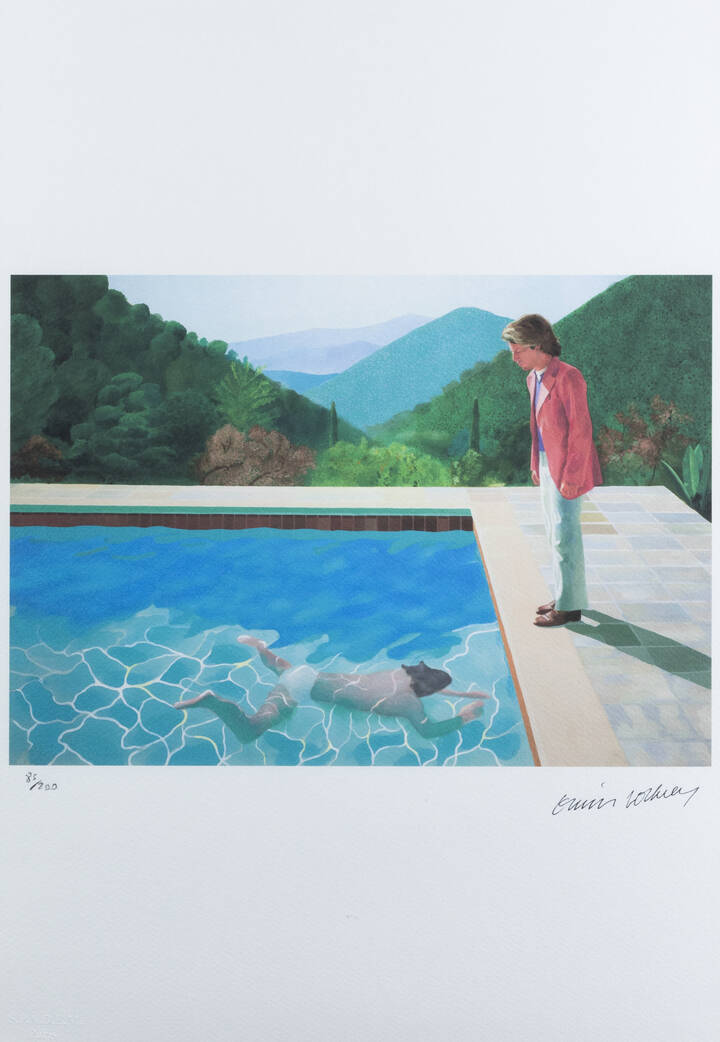 DAVID HOCKNEY - 'Pool with two figures'