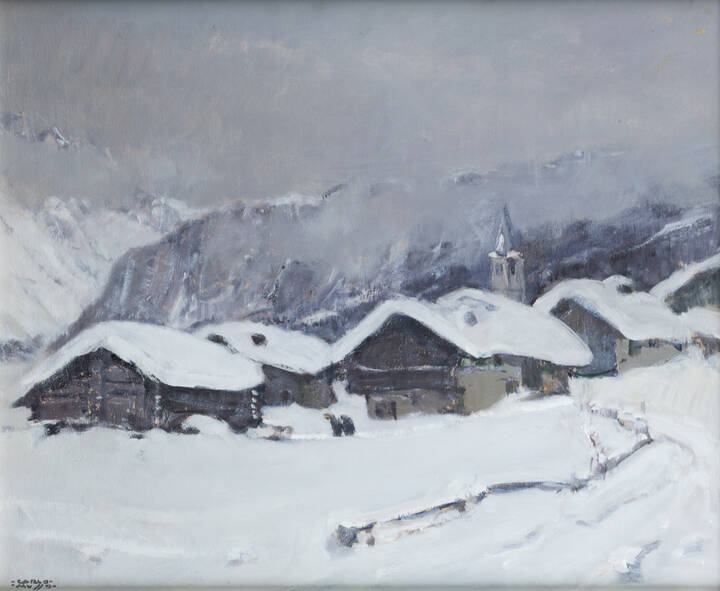 CARLO MUSSO - 'Paesaggio innevato'