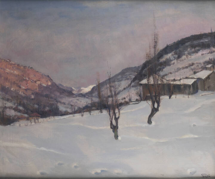 CARLO MUSSO - 'Paesaggio innevato'