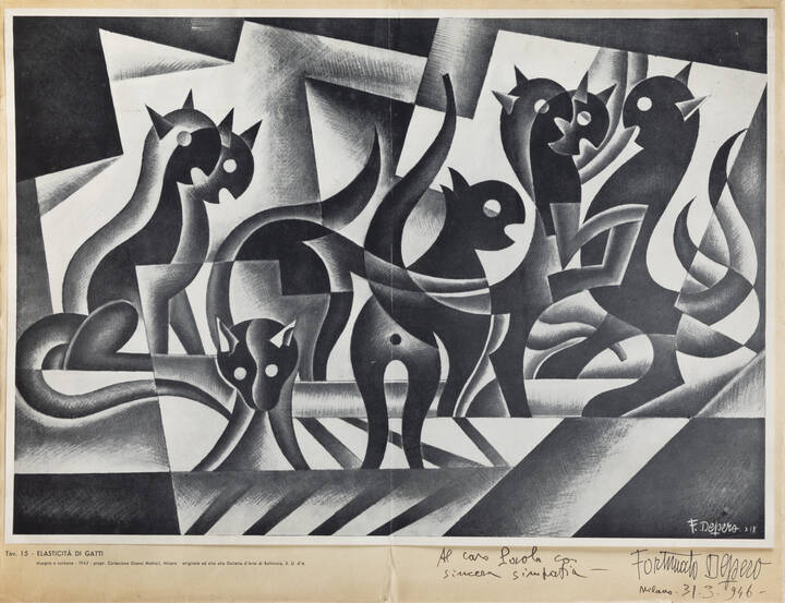FORTUNATO DEPERO - 'Elasticità dei gatti'
