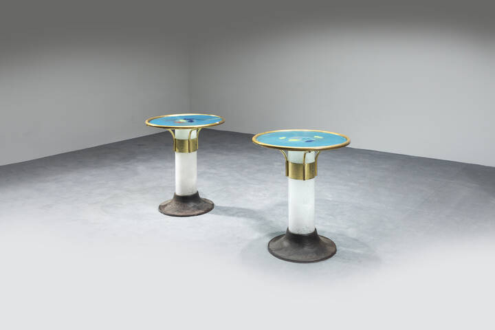 PRODUZIONE ITALIANA - Coppia di tavolino da bistrot