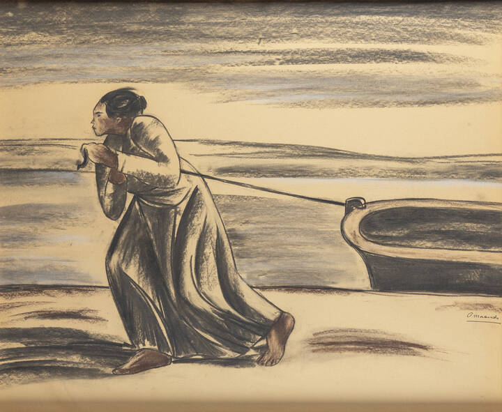 PIETRO MORANDO - 'Figura che traina una barca'