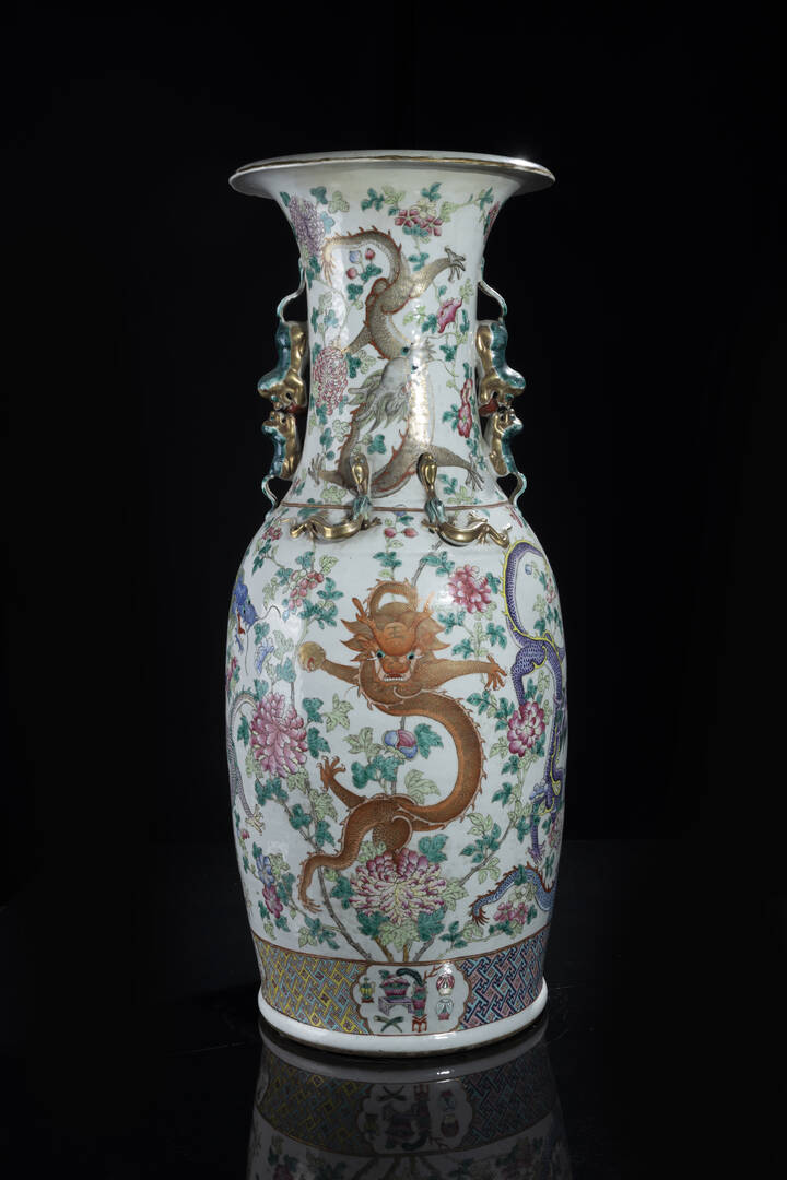 VASO - Vaso bianco con drago 