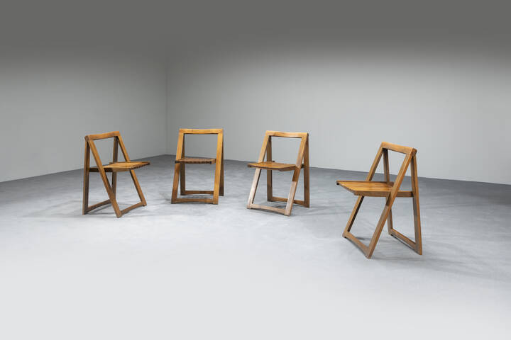 ALDO JACOBER - Quattro sedie pieghevoli mod. Trieste 