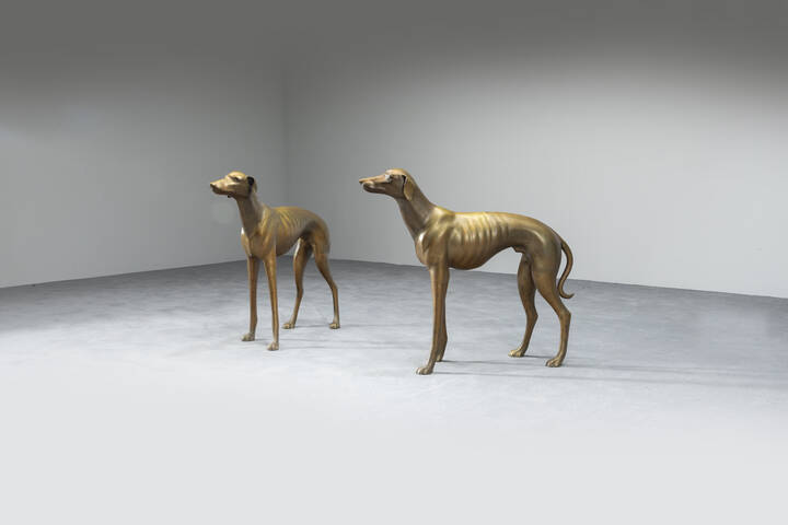 SCULTORE ANONIMO - Coppia di levrieri