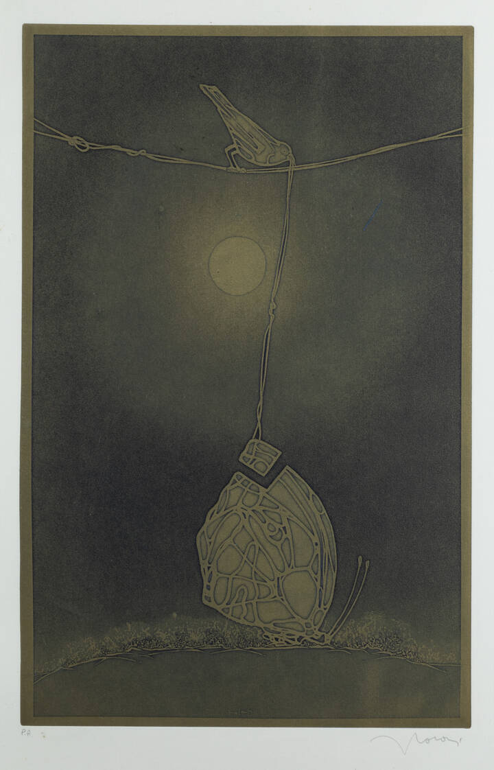 FRANCESCO CASORATI - 'Farfalla e uccello'