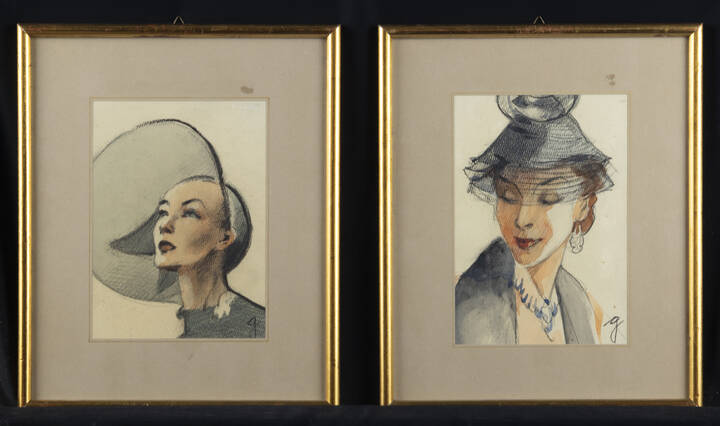 GOLIA (Eugenio Colmo) - 'Coppia di volti femminili'