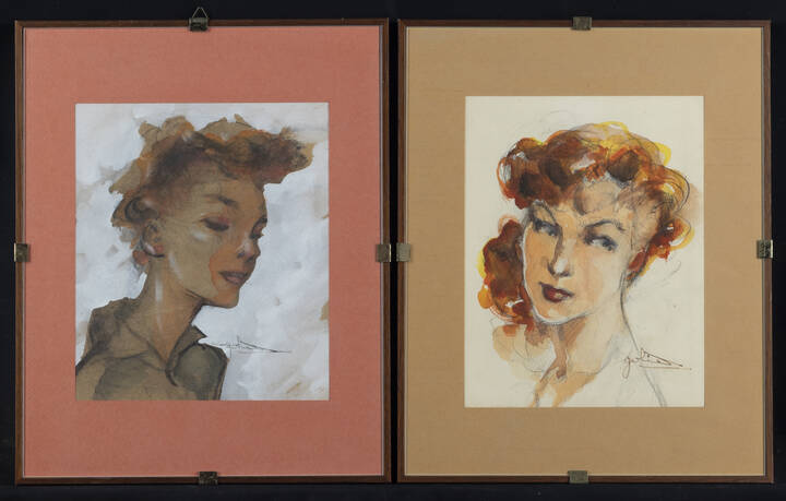 GOLIA (Eugenio Colmo) - 'Coppia di volti di fanciulle'