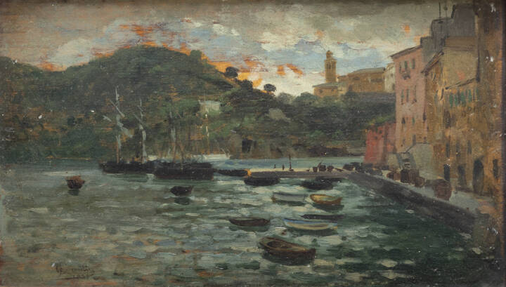 LUIGI CANTU' - 'A Portofino' 1871
