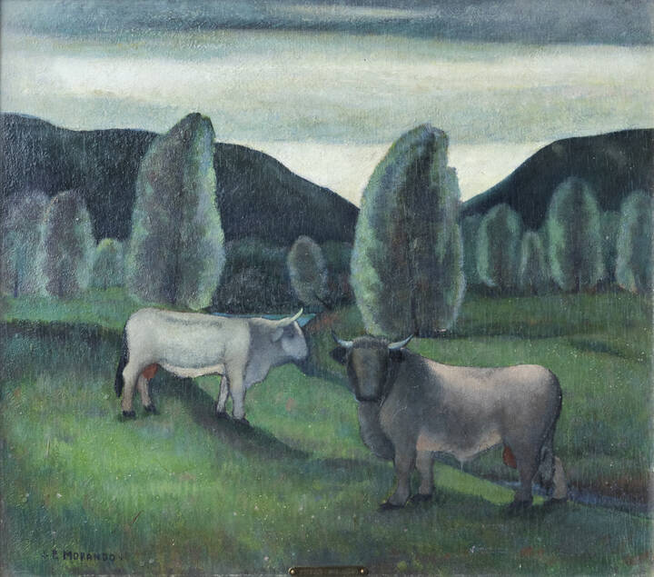 PIETRO MORANDO - 'Il pascolo' 1920 ca