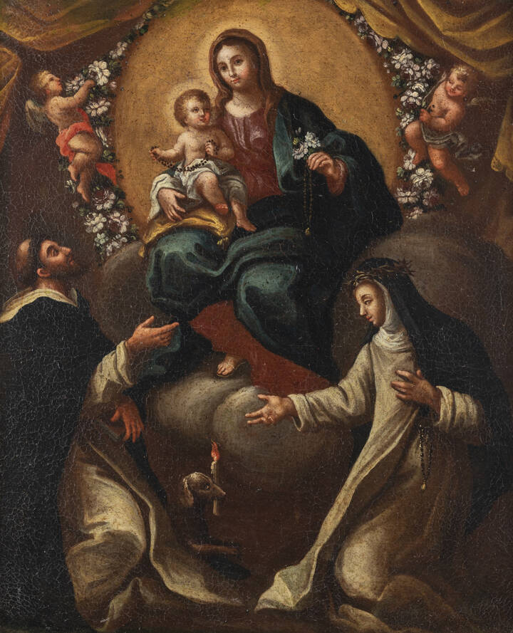PITTORE ANONIMO - 'Madonna con Bambino e Santi'