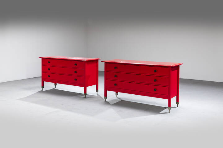 CARLO DE CARLI - Coppia di cassettiere<br>