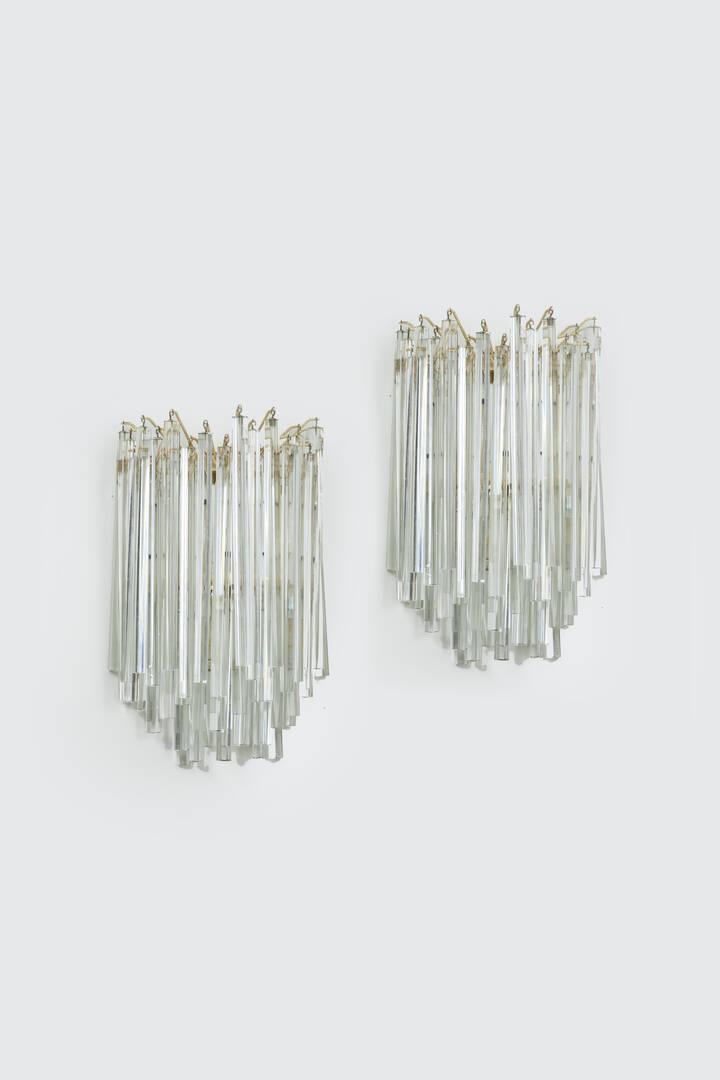 VENINI - Coppia di lampade da muro mod. Trilobo<br>