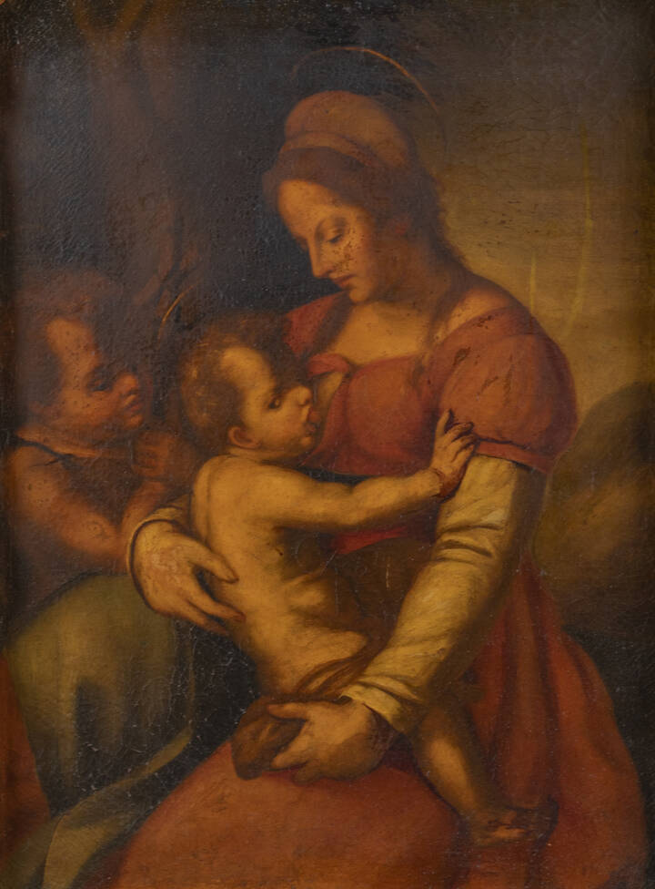 PITTORE ANONIMO - 'Madonna con Bambino e San Giovannino'
