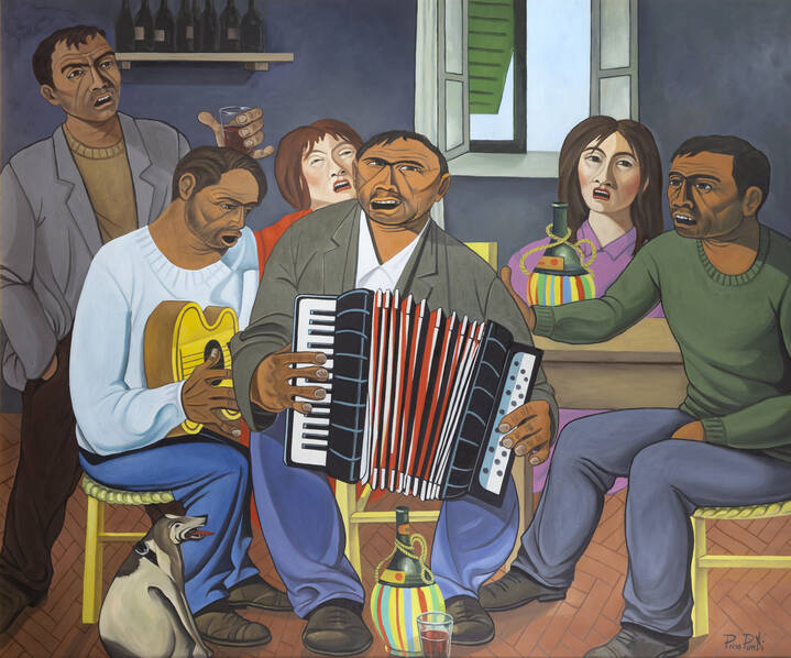 PINO PONTI - 'Festa in Famiglia (Post Cubista)'