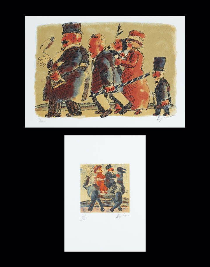 FRANZ BORGHESE - 'Gli ingegneri' - lotto di due quadretti