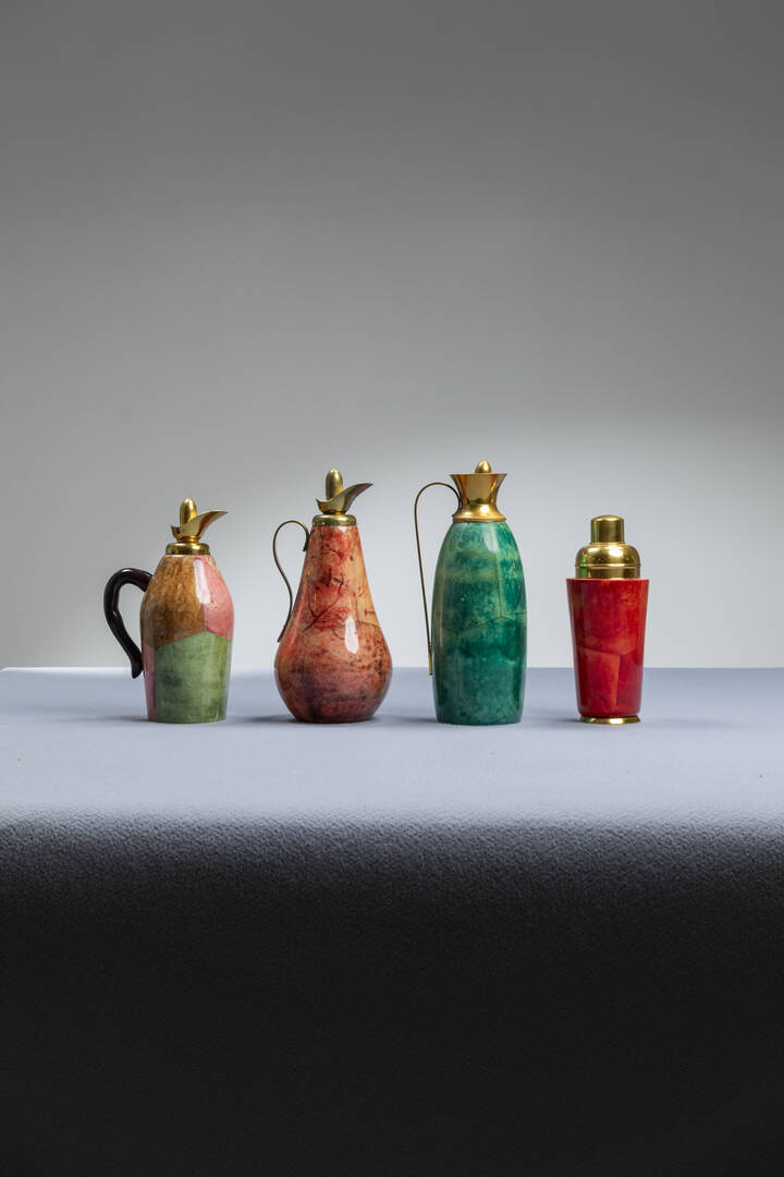 ALDO TURA - Lotto composto da tre caraffe, uno shaker/thermos