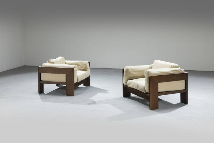 AFRA E TOBIA SCARPA - Coppia di poltrone mod. Bastiano 