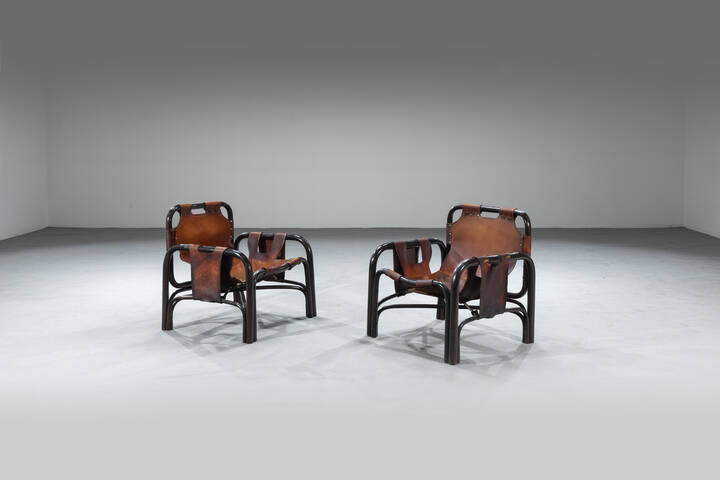 TITO AGNOLI - Coppia di poltrone