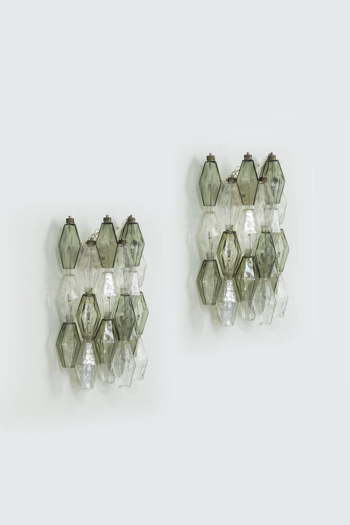 PAOLO VENINI - Coppia di applaques mod. Poliedri