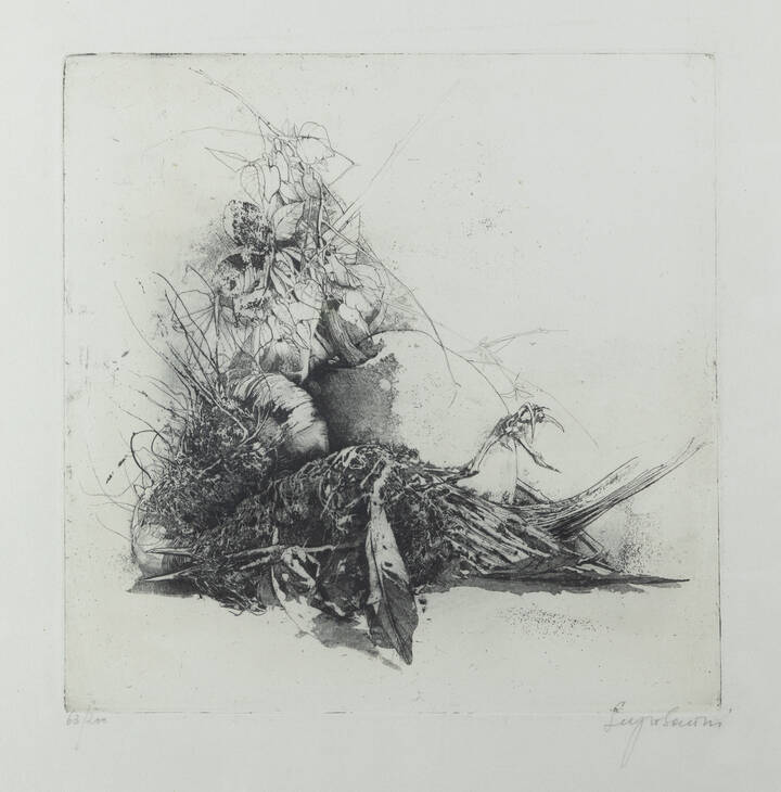 SERGIO SARONI - 'Natura morta con il passero' 1967