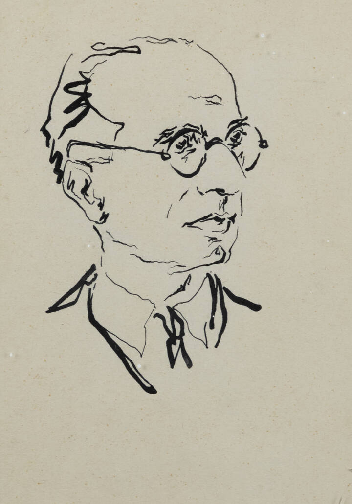 LEONCILLO (LEONCILLO LEONARDI) - 'Ritratto di Giulio Carlo Argan per la rivista «Mercurio»'