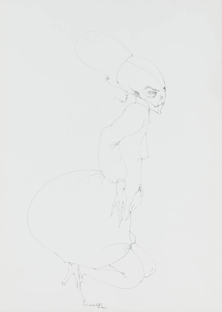 ENRICO COLOMBOTTO ROSSO - 'Figura fantastica' (al retro e al rovescio 'Nudo fantastico')