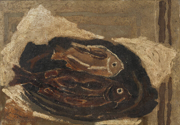 GIULIO DA MILANO - 'Pesci (omaggio a Braque)' 1956