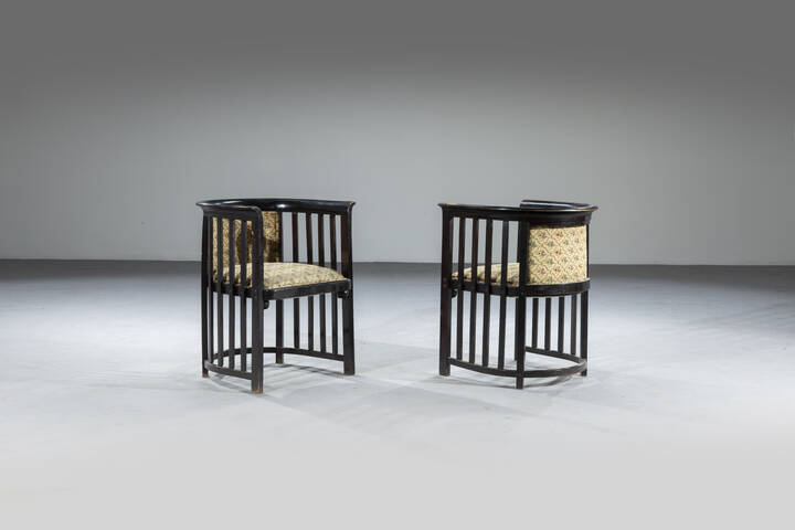 JOSEF HOFFMAN, attribuito - Coppia di poltrone mod. 423