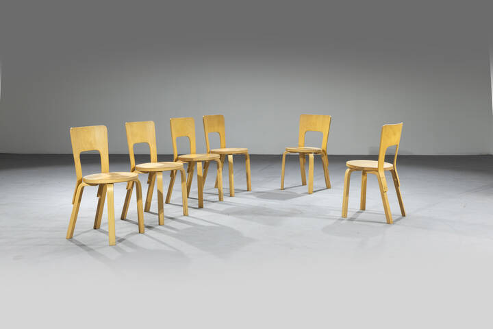 ALVAR AALTO - Sei sedie mod. 65