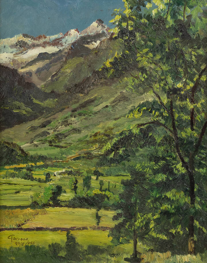 ROMOLO GARRONE - 'Paesaggio montano' 23/8/1958