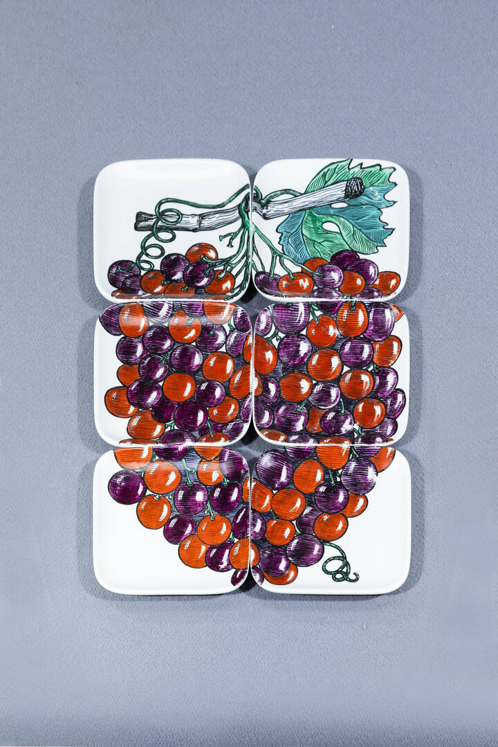 PIERO FORNASETTI - Sei piatti  mod. L'uva