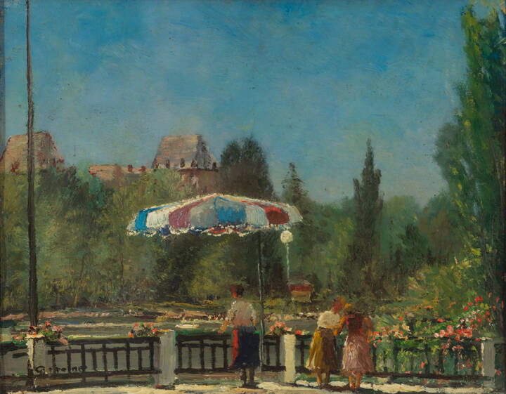 ROMOLO GARRONE - 'Veduta del Castello del Valentino dal Po'