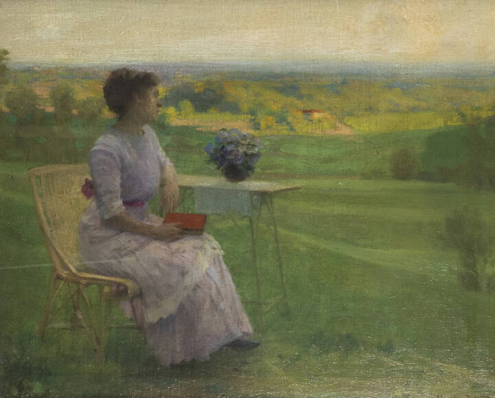 ORESTE PIZIO - 'Erminia Pizio Piovà in giardino'