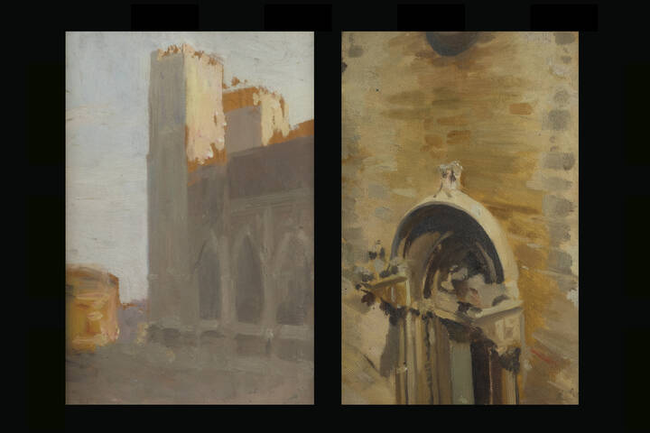 ORESTE PIZIO - 'Coppia di vedute della cattedrale di Chartres'