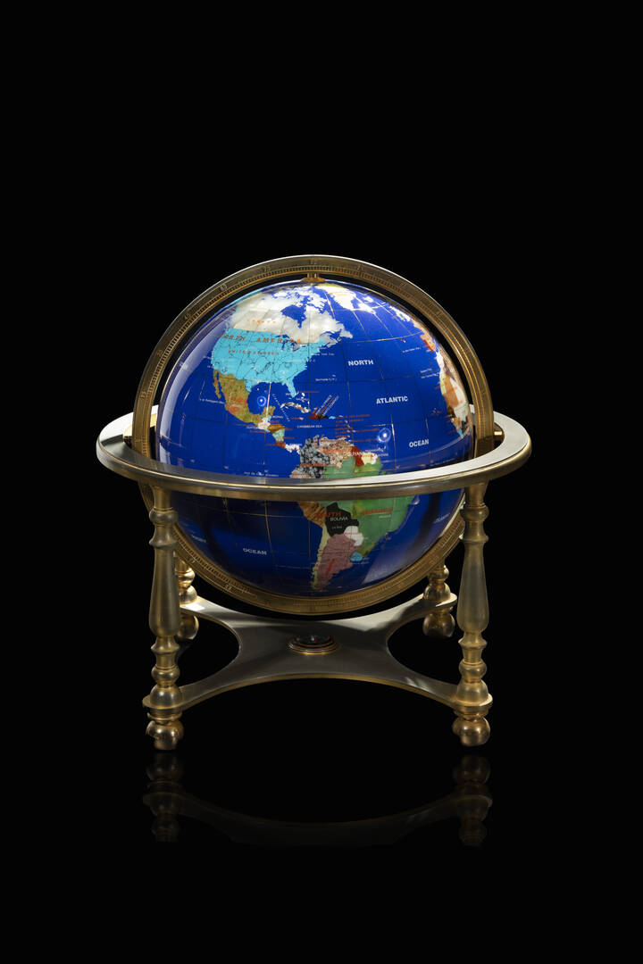 MAPPAMONDO - Mappamondo in pietra dura