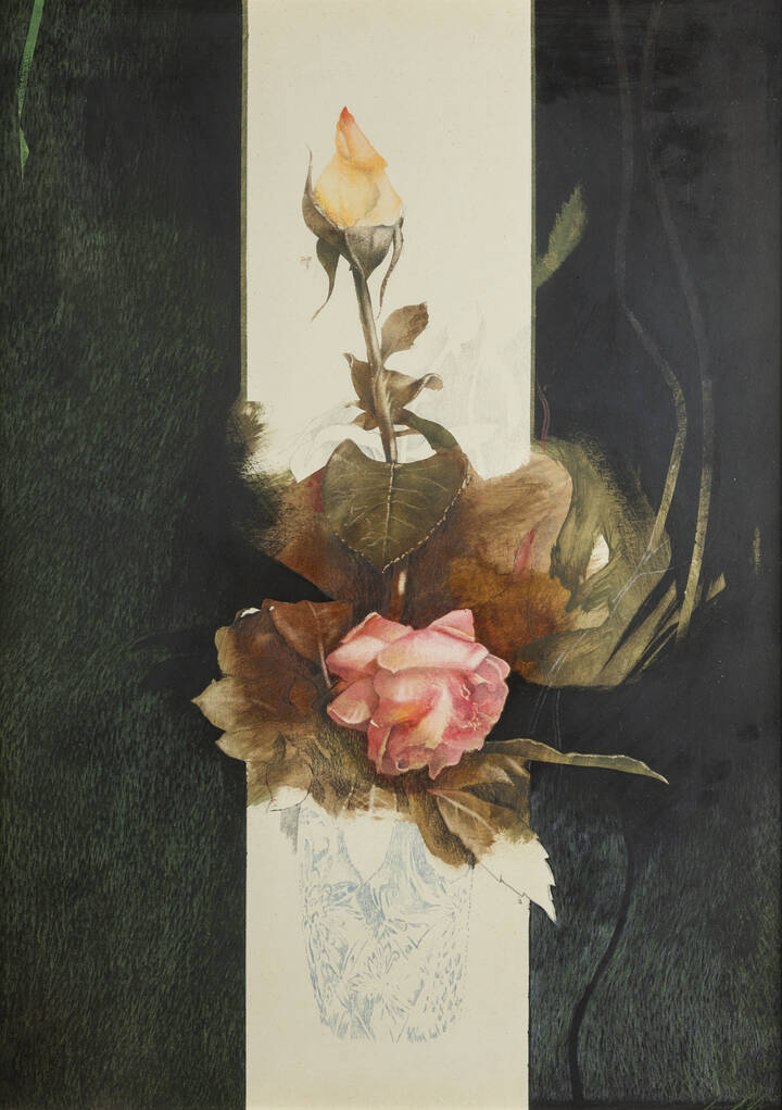 SERGIO SACCOMANDI - 'Vaso con rose'