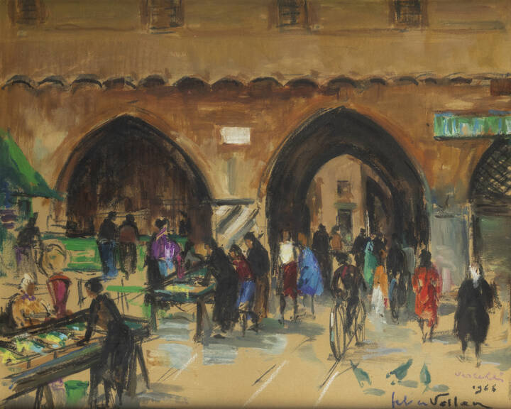 FELICE VELLAN - 'Giornata di meRcato (Vercelli)' 1964