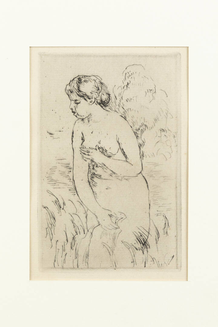 PIERRE-AUGUSTE RENOIR - 'Baigneuse debout a mi-jambes' 1910
