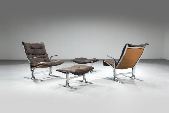 INGMAR RELLING - Coppia di poltrone con coppia di pouf mod. Siesta