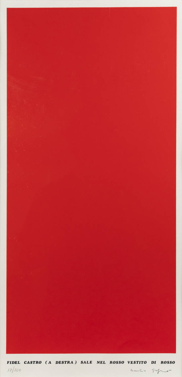 EMILIO ISGRO' - 'Fidel Castro (a destra) sale nel rosso vestito di rosso' 1974