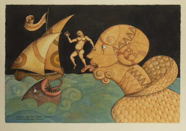 GAETANO POMPA - 'Scena che si potrebbe osservare in alto mare' Roma, 1974